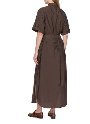 Back View - Click To Enlarge - BRUNELLO CUCINELLI - Short Sleeve Sequin Embellished Shirt Dress