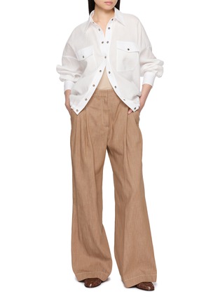 Figure View - Click To Enlarge - BRUNELLO CUCINELLI - Long Sleeve Cotton Shirt