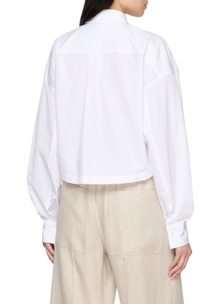 Back View - Click To Enlarge - BRUNELLO CUCINELLI - Drawstring Waist Crop Shirt