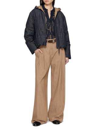 Figure View - Click To Enlarge - BRUNELLO CUCINELLI - Hooded Padded Zip Up Jacket