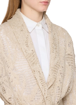  - BRUNELLO CUCINELLI - V-Neck Belted Linen Blend Cardigan
