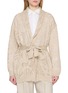 BRUNELLO CUCINELLI V-Neck Belted Linen Blend Cardigan