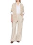 Figure View - Click To Enlarge - BRUNELLO CUCINELLI - V-Neck Belted Linen Blend Cardigan