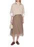 Figure View - Click To Enlarge - BRUNELLO CUCINELLI - Pleated Silk Chiffon Midi Skirt