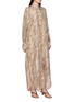 Front View - Click To Enlarge - BRUNELLO CUCINELLI - Chevron Print Silk Long Shirt Dress