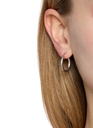 Front View - Click To Enlarge - MM6 MAISON MARGIELA - Key Hoop Earrings