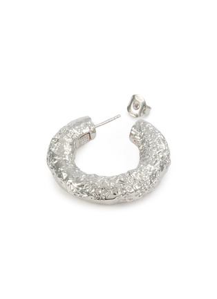 Detail View - Click To Enlarge - MM6 MAISON MARGIELA - Foil Silver Brass Hoop Earring