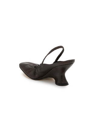  - DRIES VAN NOTEN - 75 Embossed Leather Slingback Wedge Pumps