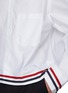  - THOM BROWNE - RWB Stripe Hem Cropped Cotton Rugby Shirt