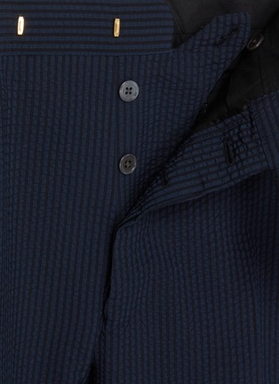  - THOM BROWNE - Striped Seersucker Wool Shorts