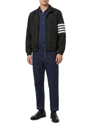Figure View - Click To Enlarge - THOM BROWNE - 4 Bar High Neck Track Jacket