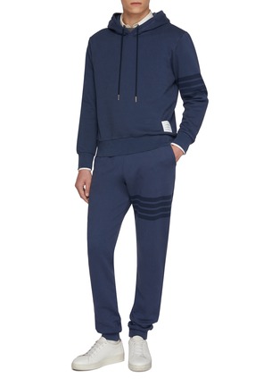 Figure View - Click To Enlarge - THOM BROWNE - Tonal 4-Bar Cotton Sweatpants