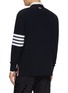 Back View - Click To Enlarge - THOM BROWNE - Textured Piqué 4-Bar Cotton Knit Cardigan