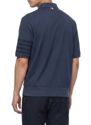 Back View - Click To Enlarge - THOM BROWNE - Tonal 4 Bar Polo Shirt