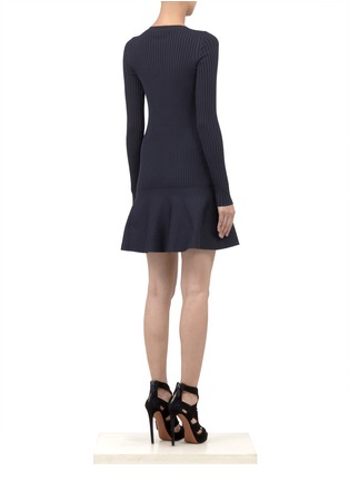 Back View - Click To Enlarge - STELLA MCCARTNEY - Rib-knit flounce hem dress