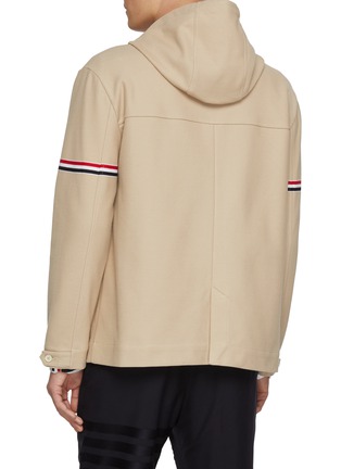 Back View - Click To Enlarge - THOM BROWNE - Oversized Hooded Cotton Parka Jacket