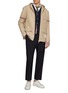 Figure View - Click To Enlarge - THOM BROWNE - Oversized Hooded Cotton Parka Jacket