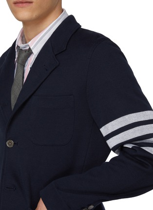  - THOM BROWNE - 4 Bar Single Breasted Cotton Blazer