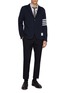 Figure View - Click To Enlarge - THOM BROWNE - 4 Bar Single Breasted Cotton Blazer