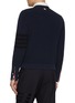 Back View - Click To Enlarge - THOM BROWNE - Tonal 4 Bar Cotton Cardigan