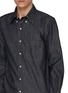  - THOM BROWNE - Long Sleeve Dark Wash Selvedge Cotton Denim Pocket Shirt