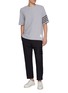 Figure View - Click To Enlarge - THOM BROWNE - Tonal 4-Bar Textured Cotton Piqué T-Shirt