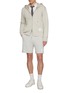 Figure View - Click To Enlarge - THOM BROWNE - 4-Bar Rib Panel Zip Up Cotton Hoodie