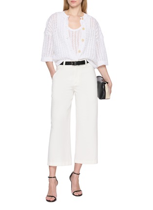 Figure View - Click To Enlarge - BRUNELLO CUCINELLI - Cotton Linen Cropped Pants