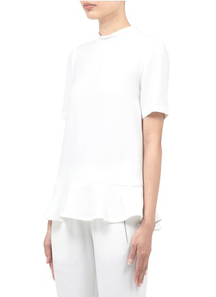 Front View - Click To Enlarge - STELLA MCCARTNEY - Frill-hem crepe top