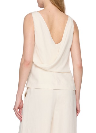 Back View - Click To Enlarge - BRUNELLO CUCINELLI - Sleeveless Draped V-Neck Viscose Top