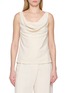 BRUNELLO CUCINELLI Sleeveless Draped V-Neck Viscose Top