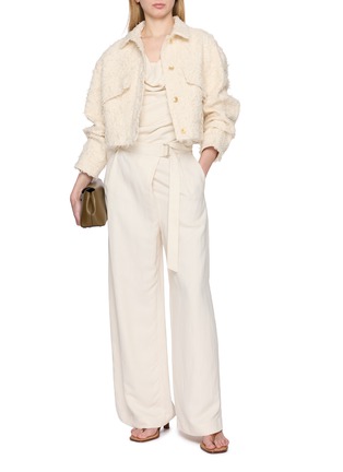 Figure View - Click To Enlarge - BRUNELLO CUCINELLI - Sleeveless Draped V-Neck Viscose Top