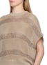  - BRUNELLO CUCINELLI - Short Sleeve Open Cotton Knit Top