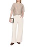 Figure View - Click To Enlarge - BRUNELLO CUCINELLI - Short Sleeve Embellished Crewneck Silk Top