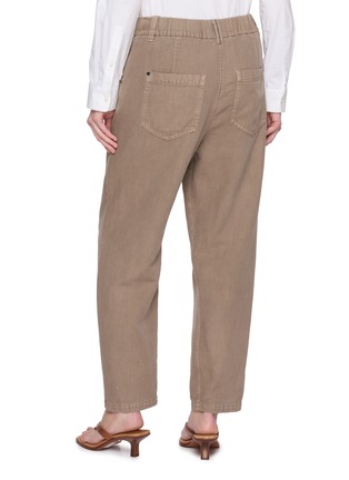 Back View - Click To Enlarge - BRUNELLO CUCINELLI - Garment Dyed Cotton Linen Suiting Pants