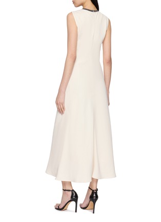 Back View - Click To Enlarge - BRUNELLO CUCINELLI - Monili Embellished Neckline Fluid Dress
