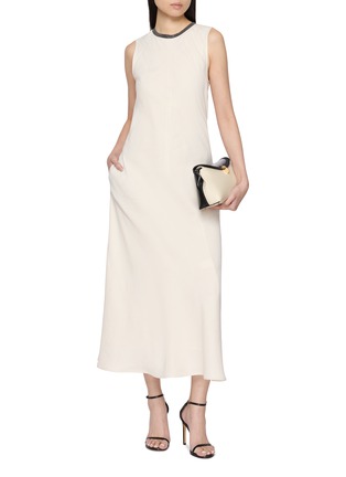 Figure View - Click To Enlarge - BRUNELLO CUCINELLI - Monili Embellished Neckline Fluid Dress