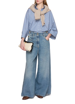 Figure View - Click To Enlarge - BRUNELLO CUCINELLI - Wide Leg Authentic Denim Jeans
