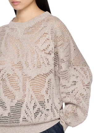  - BRUNELLO CUCINELLI - Crewneck Openwork Floral Knit Sweater