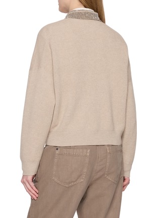 Back View - Click To Enlarge - BRUNELLO CUCINELLI - Sequin Collar Wool Cashmere Cardigan
