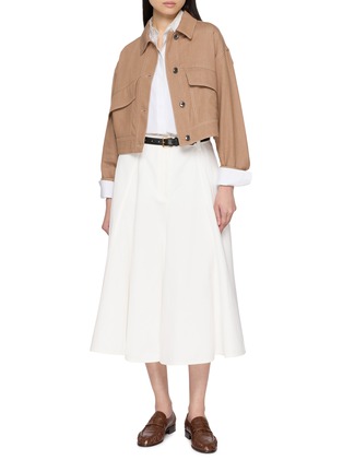 Figure View - Click To Enlarge - BRUNELLO CUCINELLI - Flared A-Line Midi Skirt