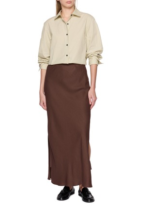 Figure View - Click To Enlarge - BRUNELLO CUCINELLI - Side Slit Straight Maxi Skirt