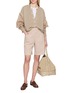 Figure View - Click To Enlarge - BRUNELLO CUCINELLI - Elasticated Waistband Cotton Bermuda Shorts