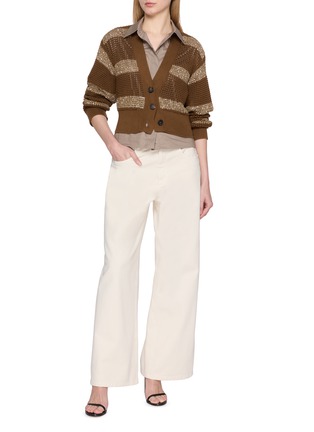 Figure View - Click To Enlarge - BRUNELLO CUCINELLI - Sequin Open Knit Cardigan