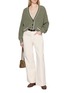 Figure View - Click To Enlarge - BRUNELLO CUCINELLI - Contrast Trim V-Neck Cotton Cardigan