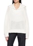 Main View - Click To Enlarge - BRUNELLO CUCINELLI - V-Neck Wide Lapel Cotton Knit Sweater