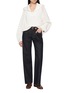 Figure View - Click To Enlarge - BRUNELLO CUCINELLI - V-Neck Wide Lapel Cotton Knit Sweater