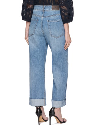 Back View - Click To Enlarge - BRUNELLO CUCINELLI - Turned Up Cuff Light Wash Jeans