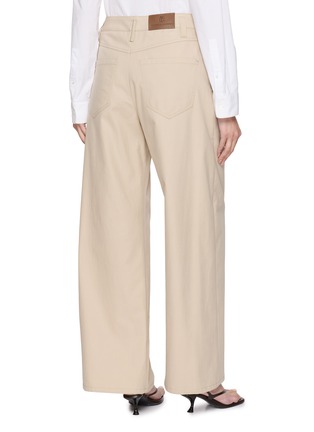 Back View - Click To Enlarge - BRUNELLO CUCINELLI - Wide Leg Cotton Wrap Pants