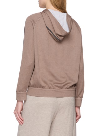 Back View - Click To Enlarge - BRUNELLO CUCINELLI - Contrast Stripe Zip Up Jacket